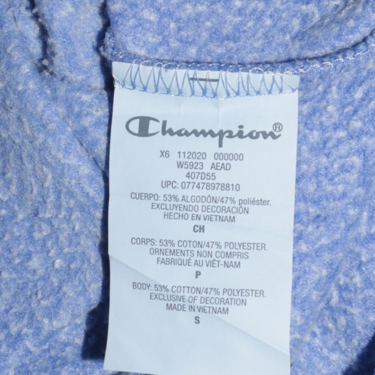 Champion Women Blue Ombre Hoodie S Cotton Blend Pullover
