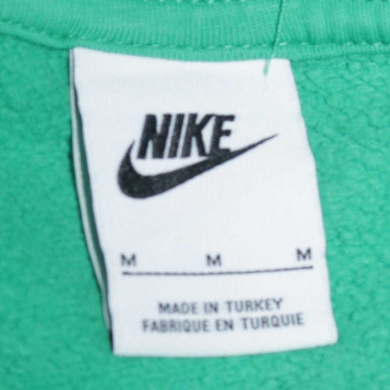 Nike Womens Green Cropped Pullover Sweatshirt M Logo Crew Neck