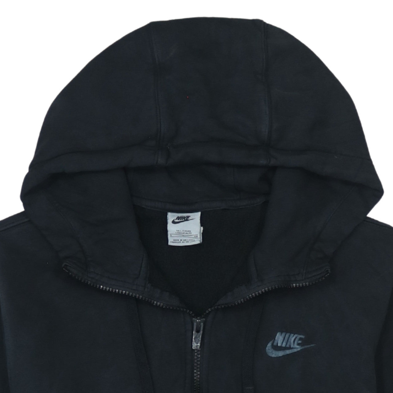 Nike Men's Black Full Zip Hoodie S Tall Fleece Sportswear