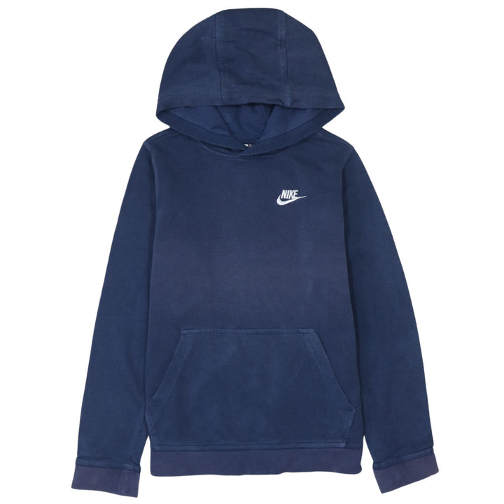 Nike Boys Blue Pullover Hoodie L 147-158cm Cotton Blend Casual Sportswear