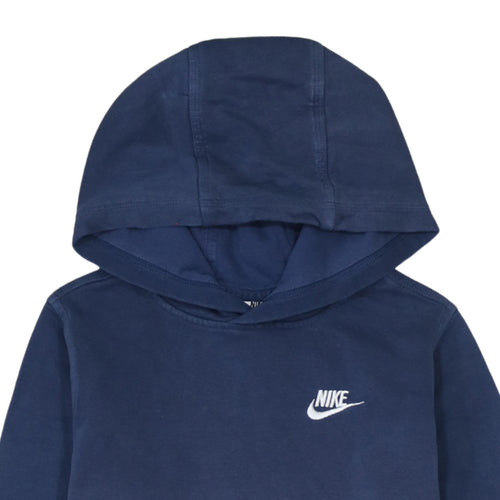 Nike Boys Blue Pullover Hoodie L 147-158cm Cotton Blend Casual Sportswear