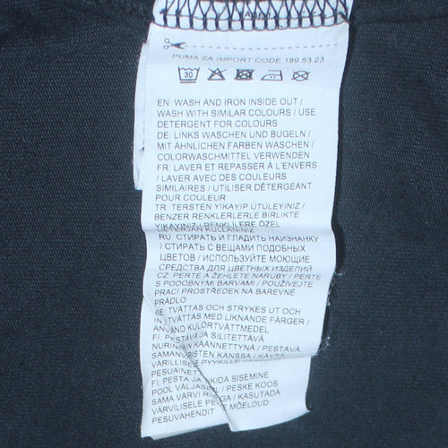Puma Men's Black Cotton Crew Neck Short Sleeve Sports T-Shirt M