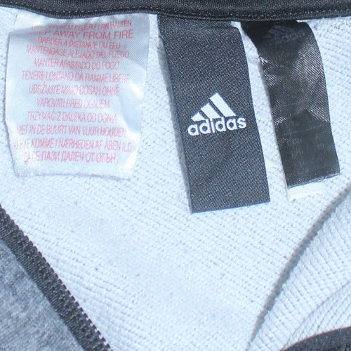 Adidas Boys Grey 1/4 Zip Hooded Sweatshirt Size 10-11 Years