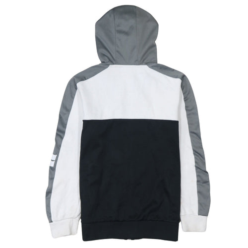 Ellesse Boys Grey Black White Full Zip Hoodie Size 12-13 Years Polyester Cotton