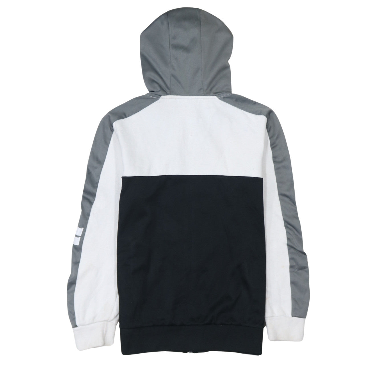Ellesse Boys Grey Black White Full Zip Hoodie Size 12-13 Years Polyester Cotton