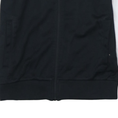 Ellesse Boys Grey Black White Full Zip Hoodie Size 12-13 Years Polyester Cotton