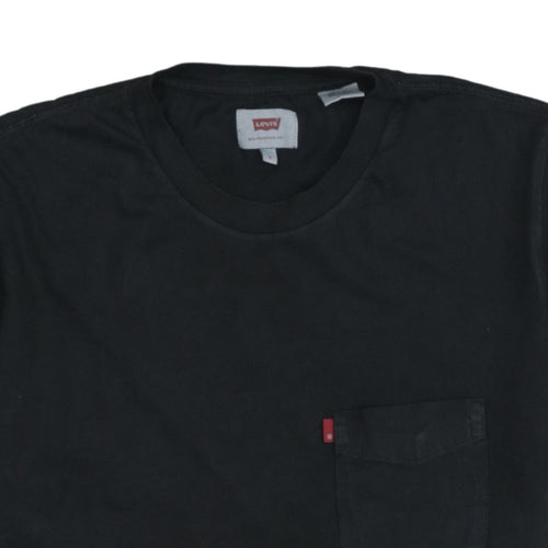 Levi's Men's Black Cotton Crew Neck Short Sleeve T-Shirt S