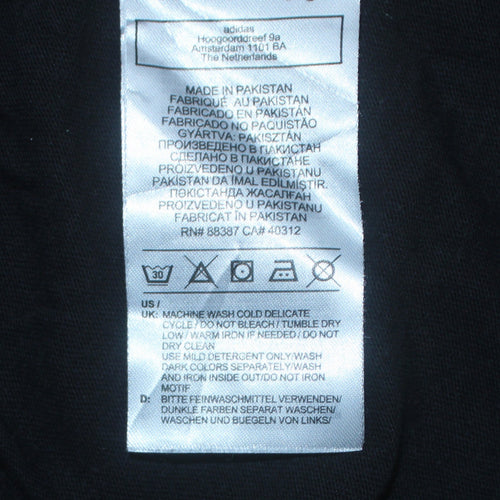 Adidas Boys Black Cotton Short Sleeve T-Shirt Size L Sports Logo Top