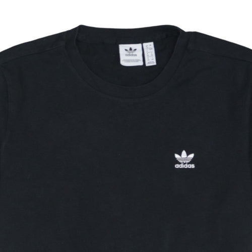 Adidas Boys Black Cotton Short Sleeve T-Shirt Size L Sports Logo Top