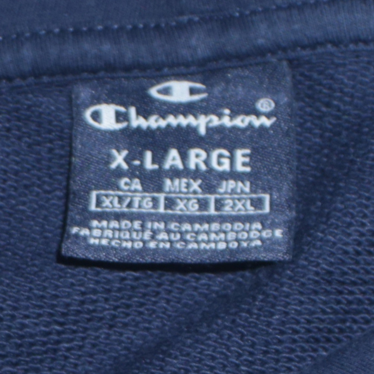 Champion Men's Blue XL Pullover Hoodie with Logo Print