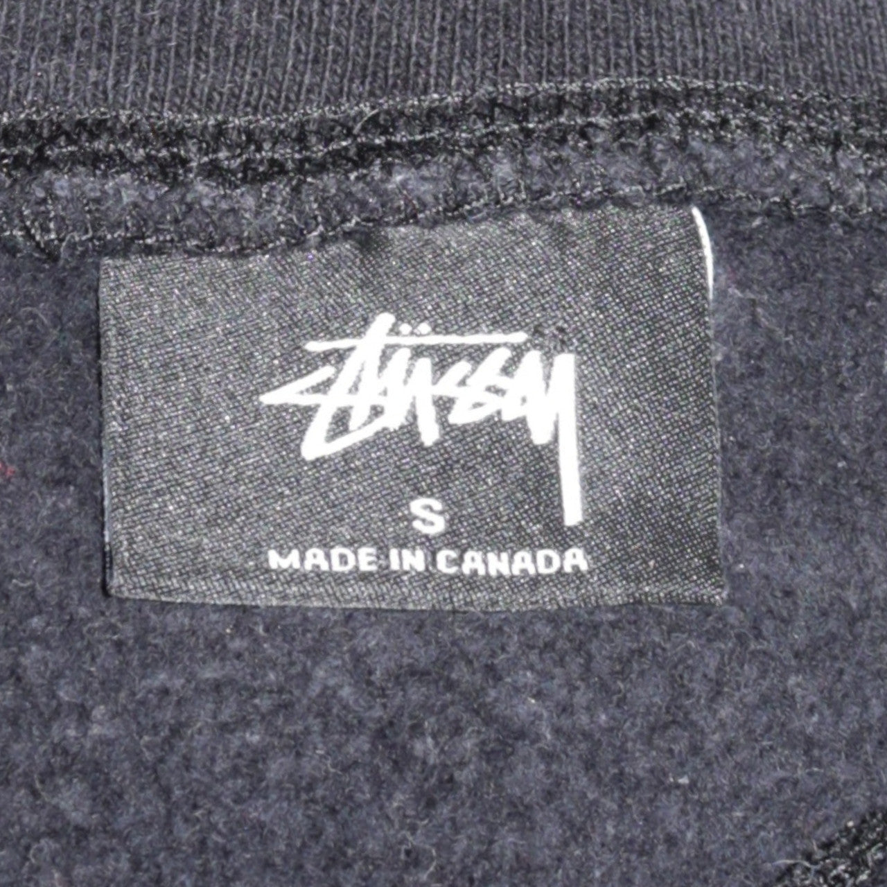 Stussy Men Black Pullover Hoodie Small Logo Streetwear Fleece