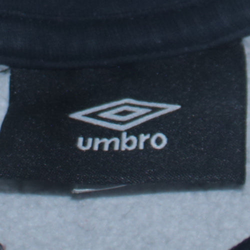 Umbro Mens Grey Pullover Hoodie L Sports Logo Hooded Sweatshirt
