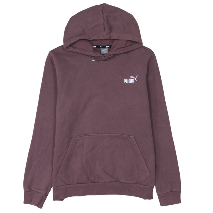 Puma Womens Burgundy Hoodie Large Pullover Cotton Blend Casual