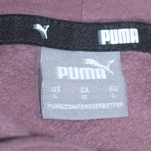 Puma Womens Burgundy Hoodie Large Pullover Cotton Blend Casual