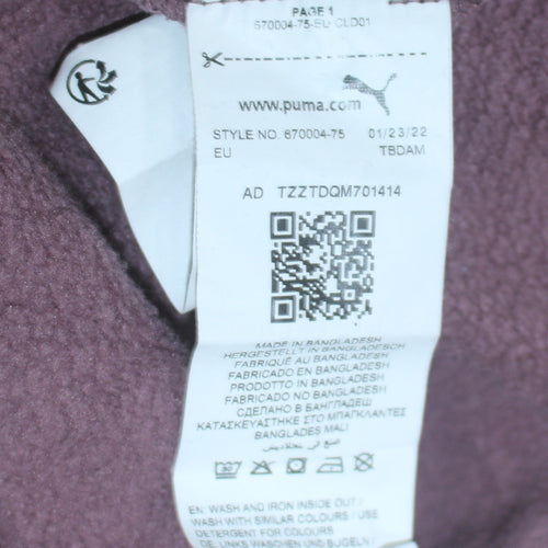 Puma Womens Burgundy Hoodie Large Pullover Cotton Blend Casual