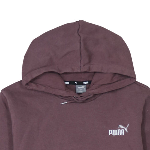 Puma Womens Burgundy Hoodie Large Pullover Cotton Blend Casual