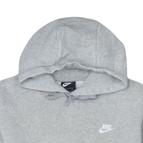 Nike Men's Grey Pullover Hoodie Size S Regular Fit Logo Fleece