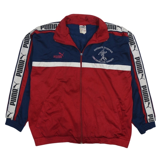 Puma Men's Red Blue Track Jacket M Retro Football Style