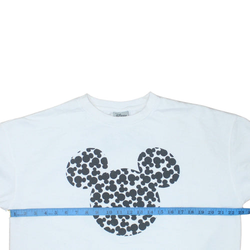 Disney Womens White Mickey Mouse Pullover Sweatshirt Size M 12/14