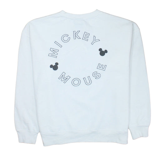 Disney Womens White Mickey Mouse Pullover Sweatshirt Size M 12/14