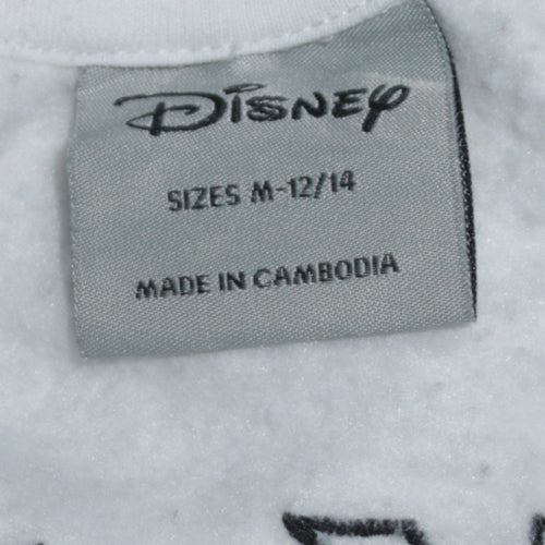 Disney Womens White Mickey Mouse Pullover Sweatshirt Size M 12/14