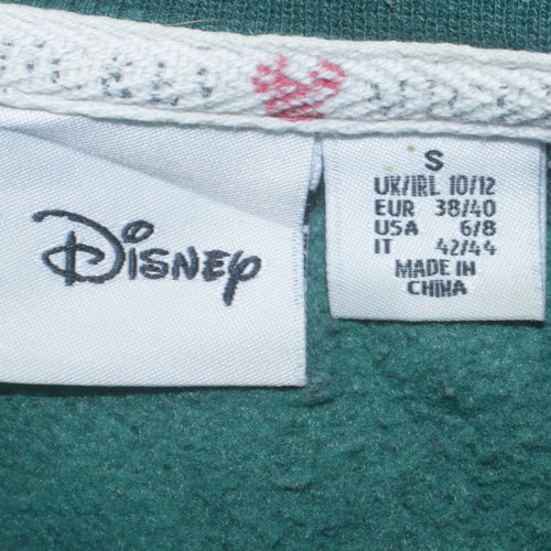 Disney Women Green Mickey Mouse Sweatshirt Size S Crew Neck