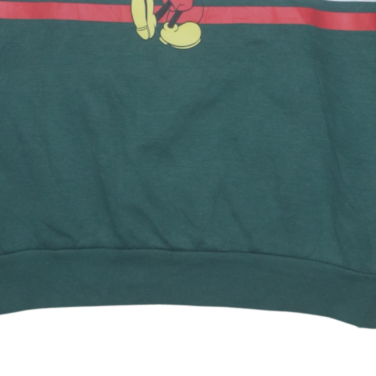 Disney Women Green Mickey Mouse Sweatshirt Size S Crew Neck