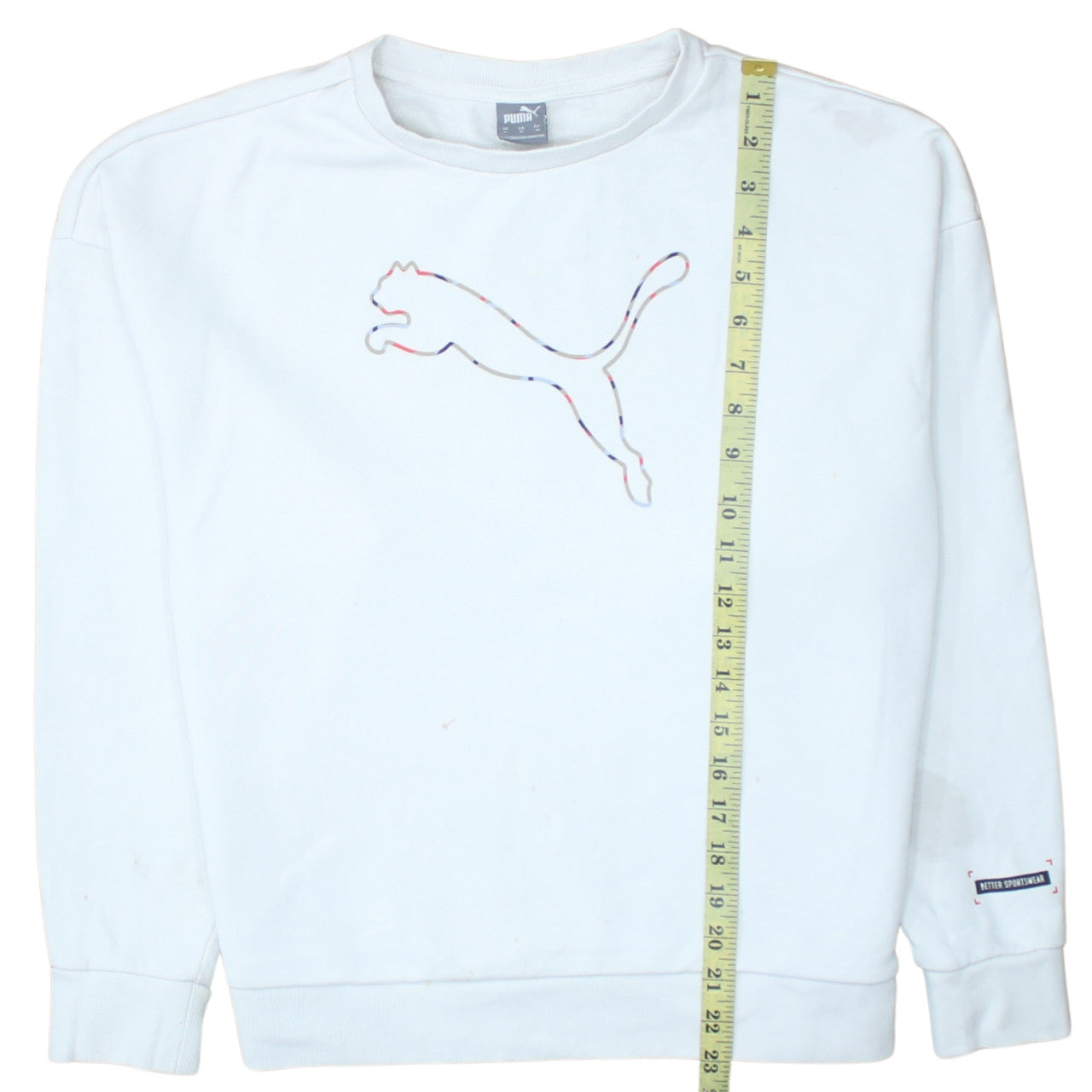 Puma Womens White Medium Crew Neck Pullover Sweatshirt