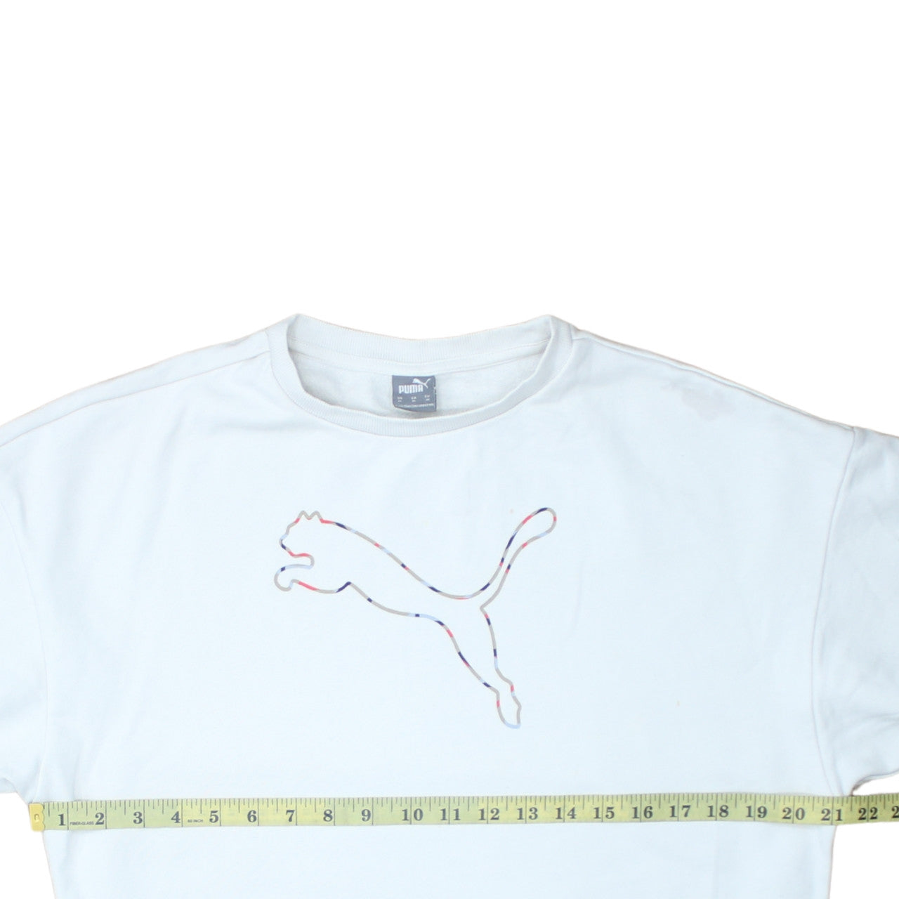 Puma Womens White Medium Crew Neck Pullover Sweatshirt