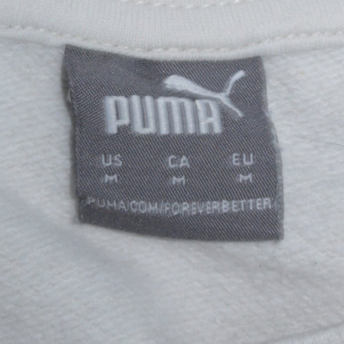 Puma Womens White Medium Crew Neck Pullover Sweatshirt