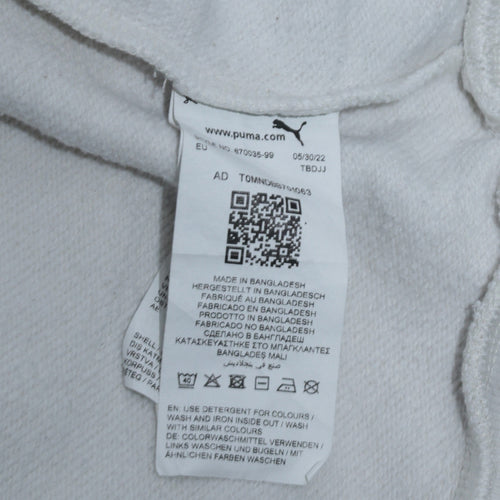 Puma Womens White Medium Crew Neck Pullover Sweatshirt