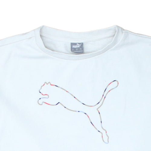 Puma Womens White Medium Crew Neck Pullover Sweatshirt