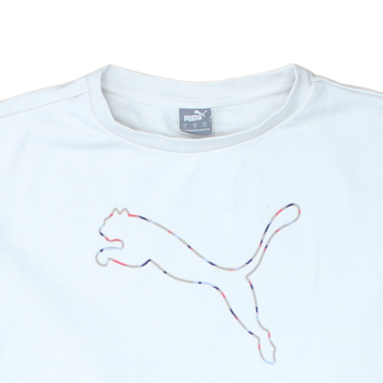 Puma Womens White Medium Crew Neck Pullover Sweatshirt