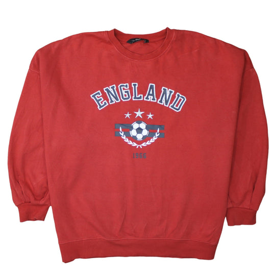 F&F Womens Red England 1966 Football Graphic Pullover Sweatshirt UK 16