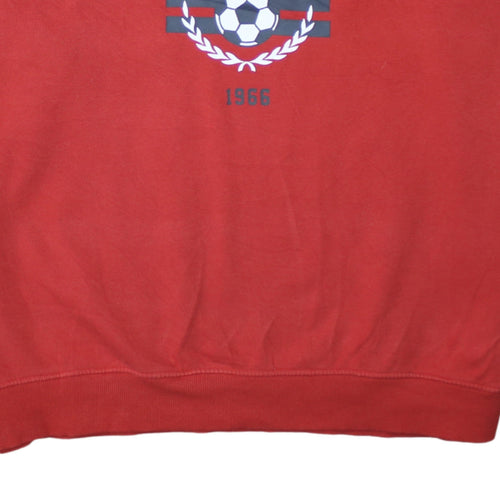 F&F Womens Red England 1966 Football Graphic Pullover Sweatshirt UK 16