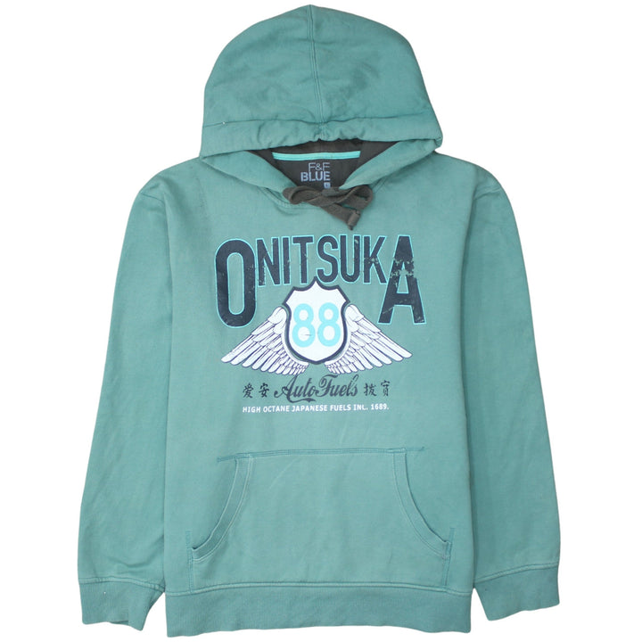 F&F Men’s Green Graphic Pullover Hoodie Size L