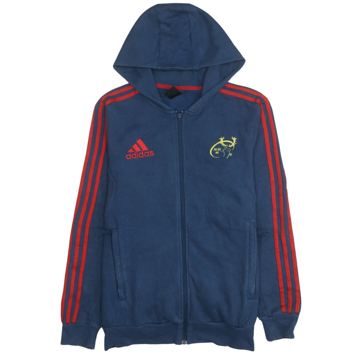 Adidas Boys Blue Full Zip Hoodie S Rugby Logo Fleece Sweatshirt