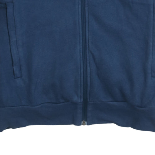Adidas Boys Blue Full Zip Hoodie S Rugby Logo Fleece Sweatshirt