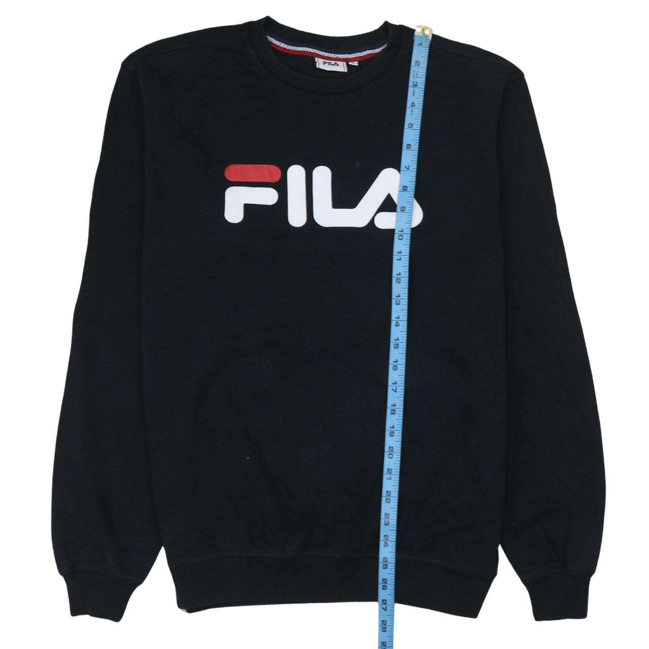 FILA Mens Black Small Logo Crew Neck Pullover Sweatshirt