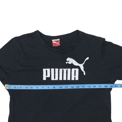 Puma Men's Black Cotton Graphic Logo T-Shirt Size M