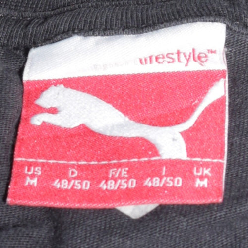 Puma Men's Black Cotton Graphic Logo T-Shirt Size M
