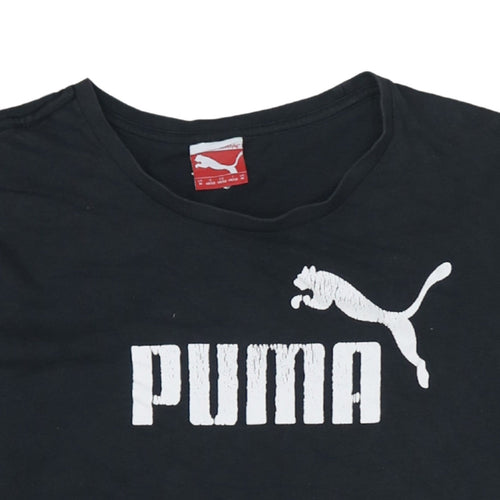 Puma Men's Black Cotton Graphic Logo T-Shirt Size M