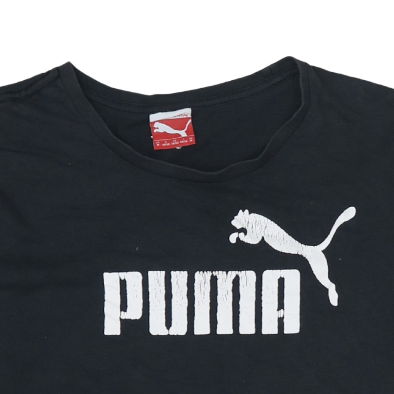 Puma Men's Black Cotton Graphic Logo T-Shirt Size M