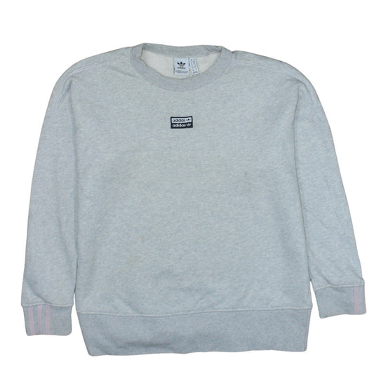 Adidas Women Grey Crew Neck Sweatshirt Size 10 Classic Logo