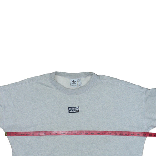 Adidas Women Grey Crew Neck Sweatshirt Size 10 Classic Logo