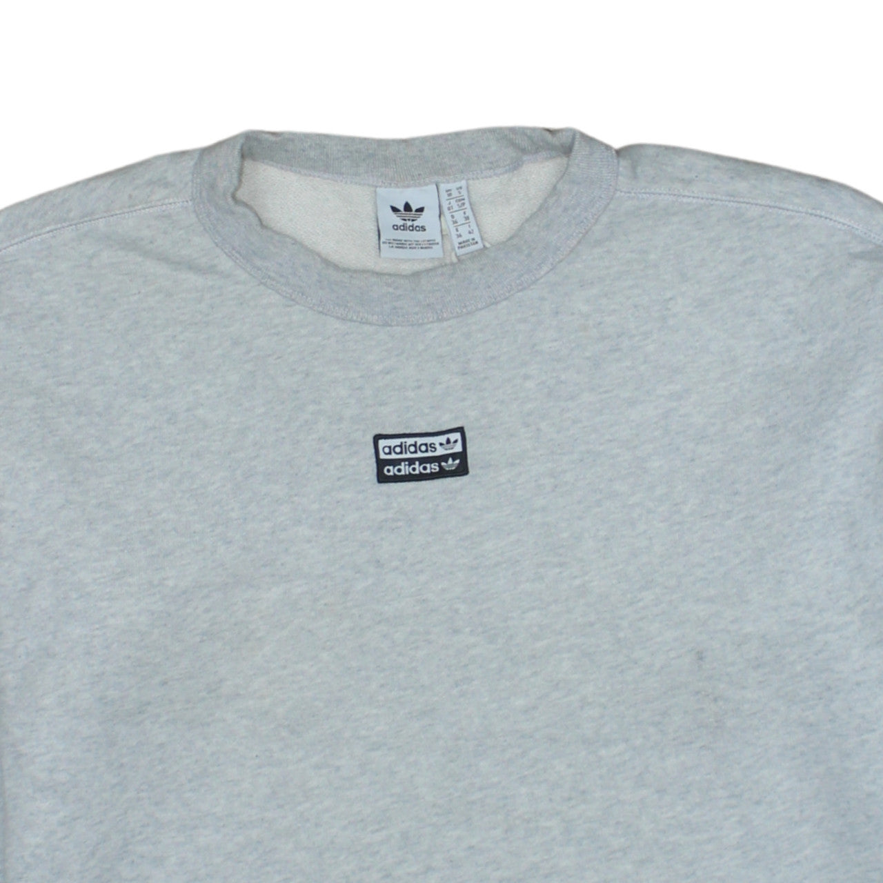 Adidas Women Grey Crew Neck Sweatshirt Size 10 Classic Logo