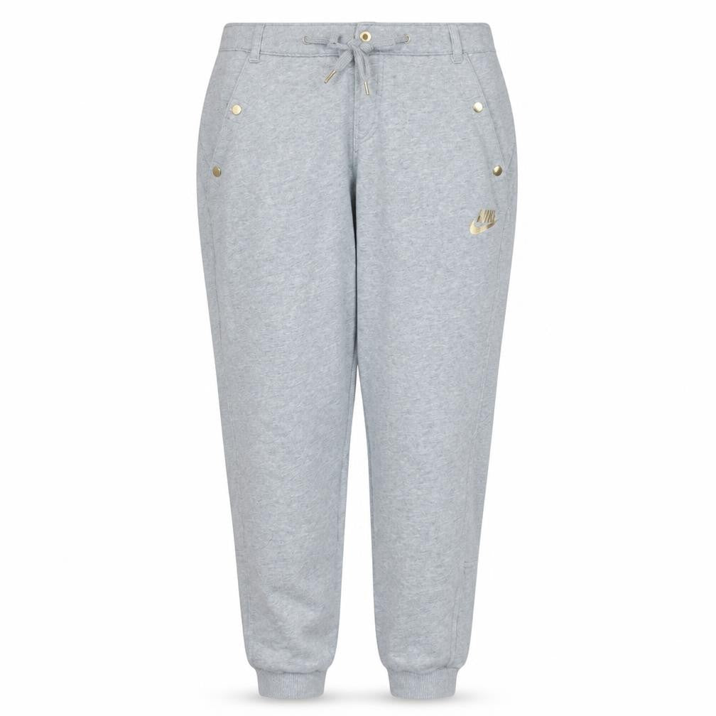 Front view of Nike Women’s Grey Jogger Sweatpants M Regular Fit Drawstring Trousers