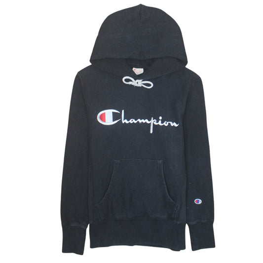 Champion Men's Black Small Reverse Weave Pullover Hoodie