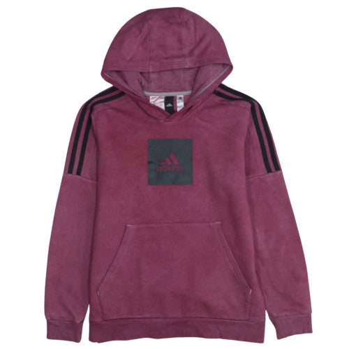 Adidas Boys Purple Fleece Pullover Hoodie 13-14 Years Hooded Sweatshirt
