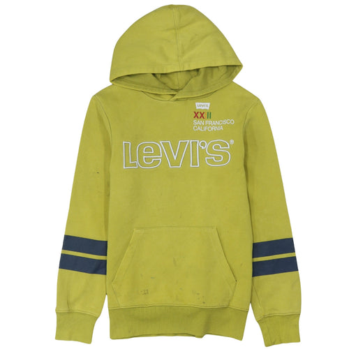 Levi's Boys Green Hoodie 14 Years 164cm Pullover Hooded Sweatshirt Logo Cotton